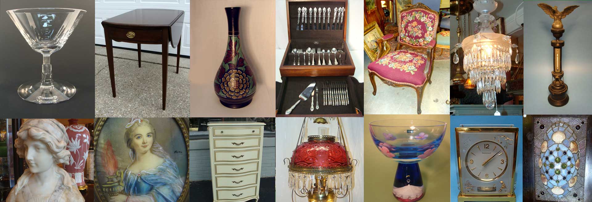 Antique furniture and decorative pieces