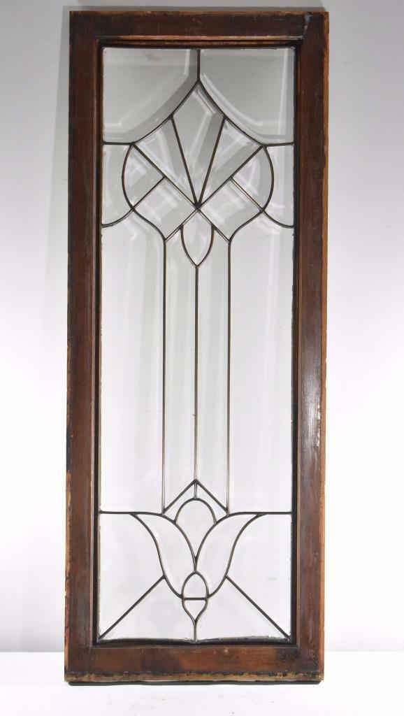 ANTIQUE LARGE BEVELED CLEAR GLASS WINDOW Leffler's Antiques